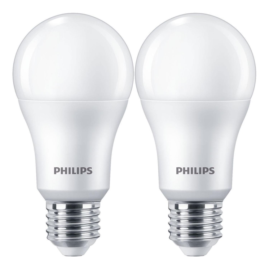 SET 2x LED Lamp Philips A67 E27/13W/230V 4000K