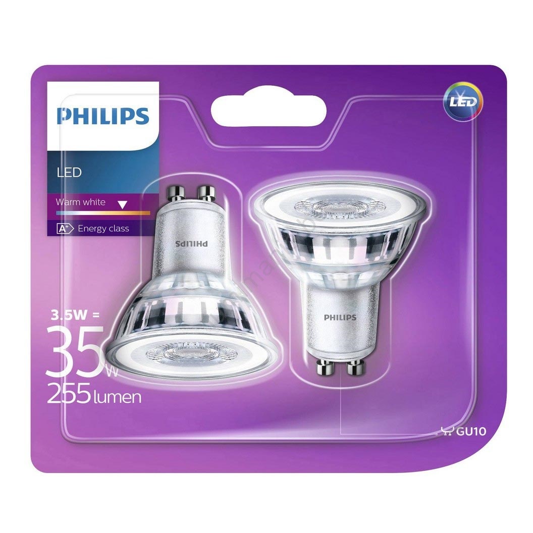SET 2x LED Lamp Philips GU10/3,5W/230V 2700K Lumimania
