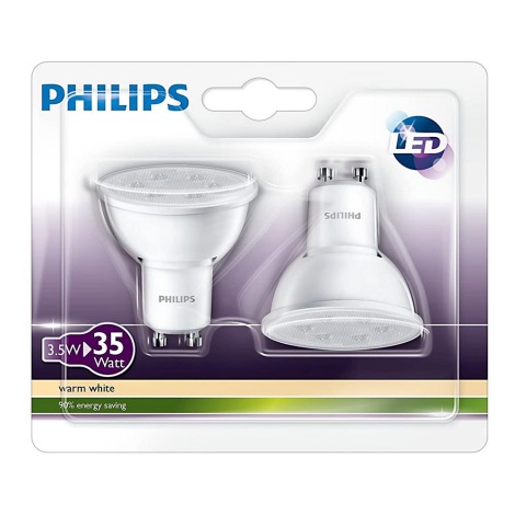 SET 2x LED Lamp Philips GU10/3,5W/230V