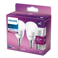 SET 2x LED Lamp Philips P45 E14/5,5W/230V 4000K
