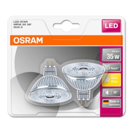 SET 2x LED Lamp STAR GU5,3/4,6W/12V 2700K - Osram