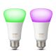 SET 2x LED RGB Lamp dimbaar Philips Hue WHITE AND COLOR AMBIANCE E27/10W/230V