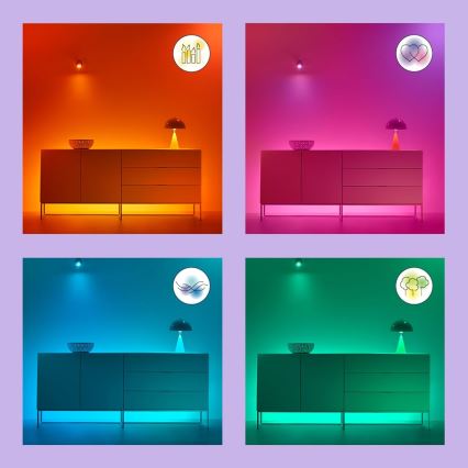 SET 2x LED RGBW dimbare lamp C37 E14/4,9W/230V 2200-6500K Wi-Fi - WiZ