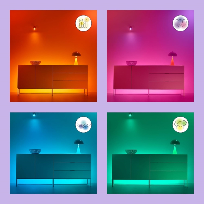 SET 2x LED RGBW dimbare lamp C37 E14/4,9W/230V 2200-6500K Wi-Fi - WiZ