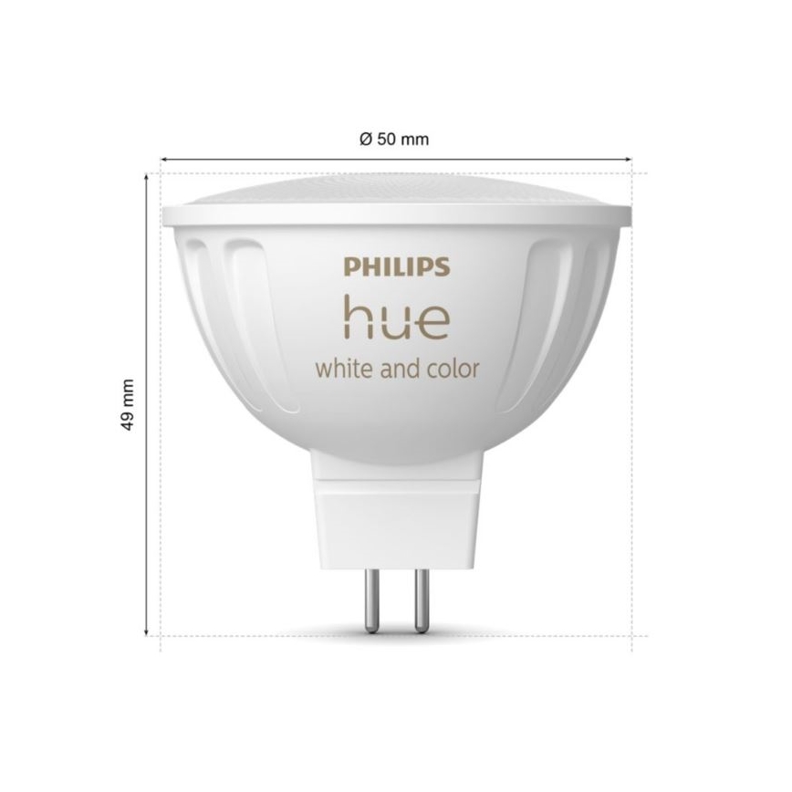 SET 2x LED RGBW dimbare lamp Philips Hue White And Color Ambiance GU5,3/MR16/6,3W/12V 2000-6500K