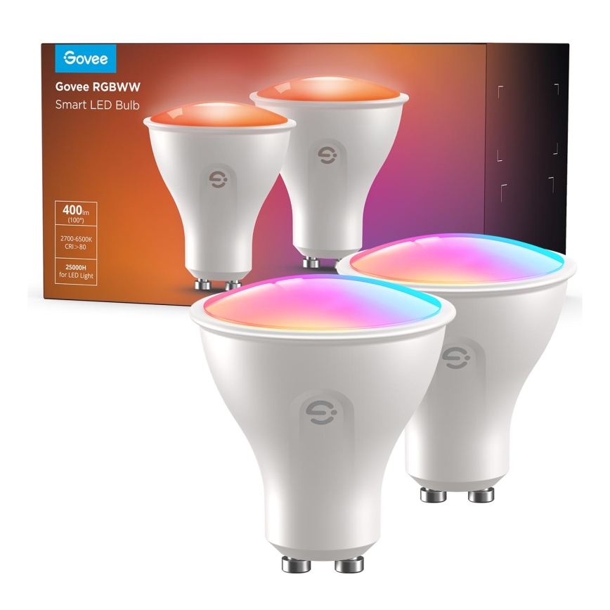 SET 2x LED RGBWW Dimbare lamp GU10/4,8W/230V 2700-6500K Wi-Fi - Govee