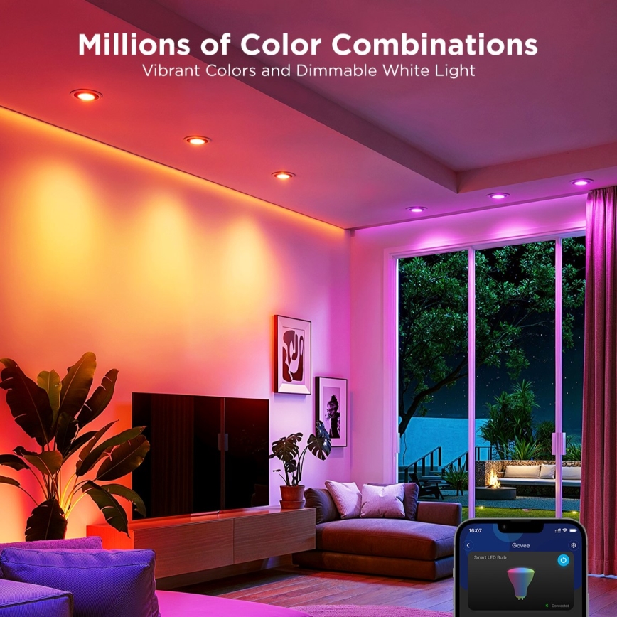 SET 2x LED RGBWW Dimbare lamp GU10/4,8W/230V 2700-6500K Wi-Fi - Govee