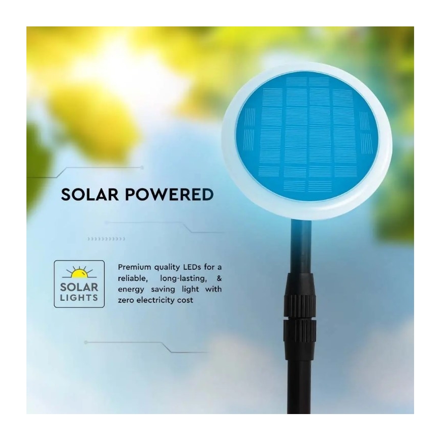 SET 2x LED Verstelbaar zonne- lamp GARDEN LED/3W/5V 42-80 cm 3000K IP65 1000 mAh