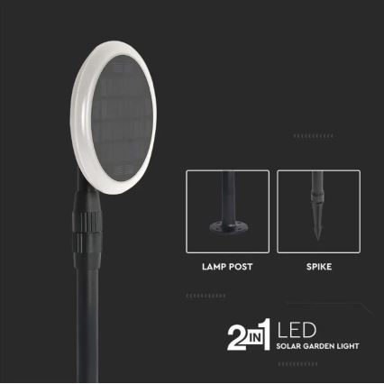 SET 2x LED Verstelbare zonnelamp GARDEN LED/3W/5V 42-80 cm 4000K IP65