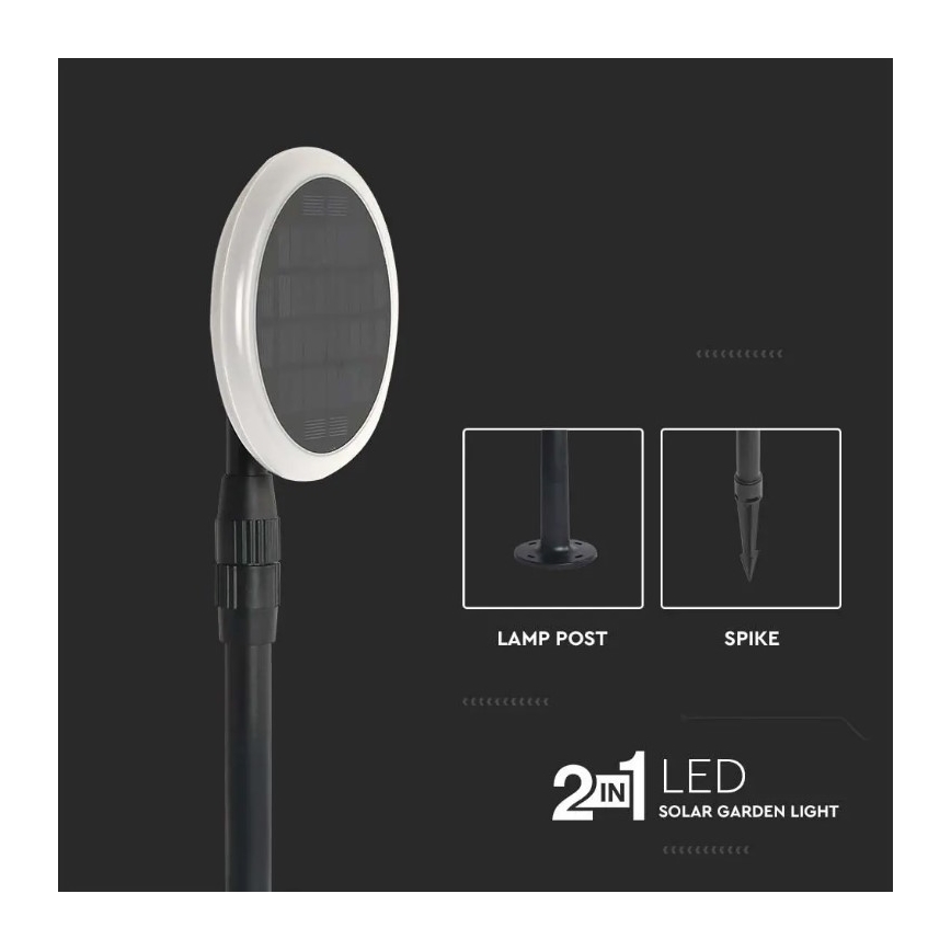 SET 2x LED Verstelbare zonnelamp GARDEN LED/3W/5V 42-80 cm 4000K IP65
