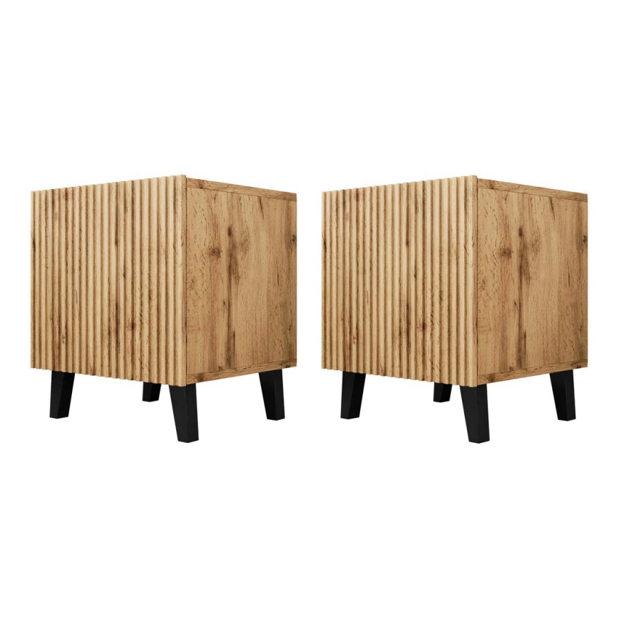 SET 2x Nachtkastje VAMOS 52x45 cm eiken wotan