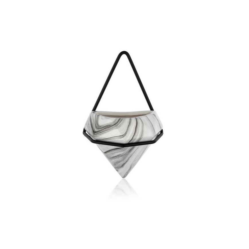 SET 2x Pot de fleurs mural SEMELA 23x20 cm noir