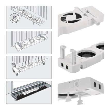 SET 2x Radiatorventilator 5/230V wit