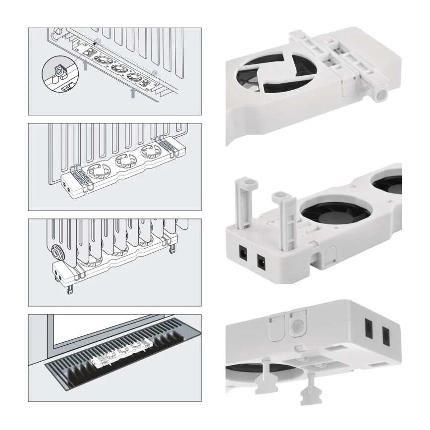 SET 2x Radiatorventilator 5/230V wit
