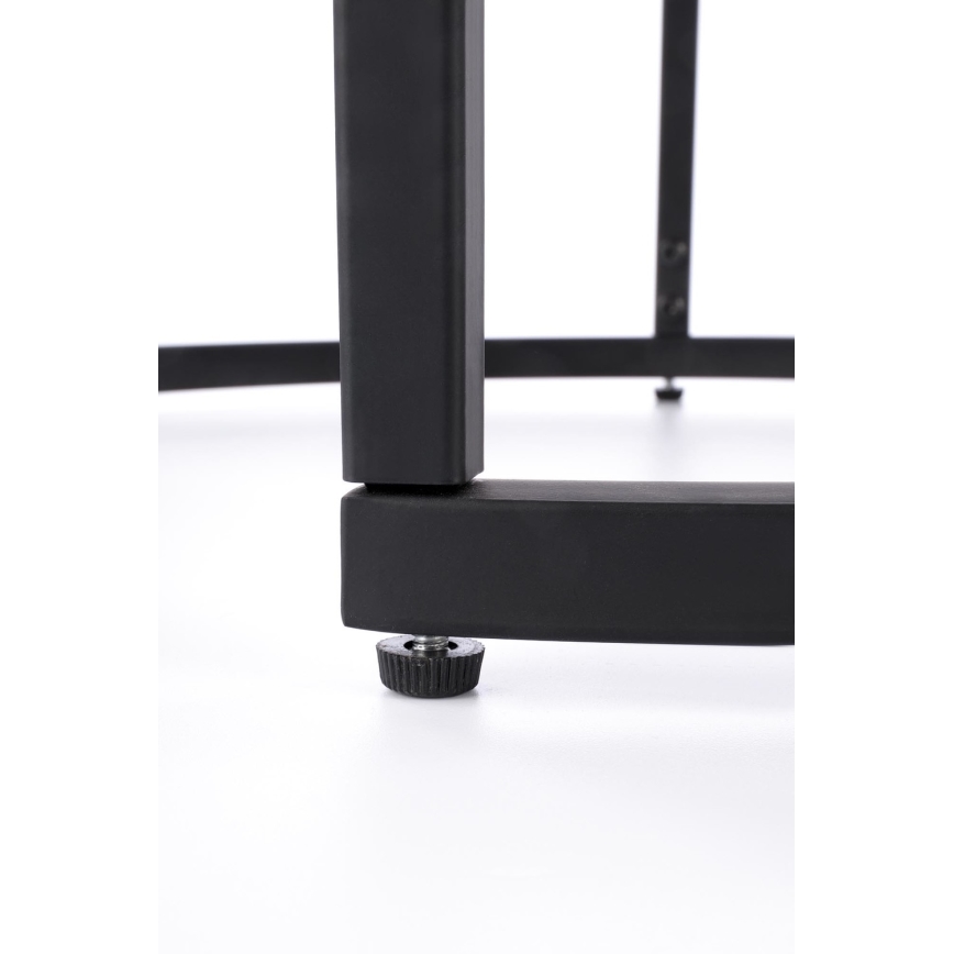 SET van 2x Salontafel OREO Ø 43/53 cm zwart/notenhout