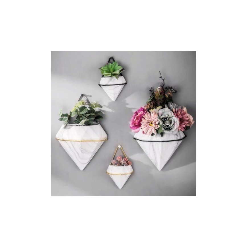 SET 2x Wand Bloempot SEMELA 23x20 cm goud