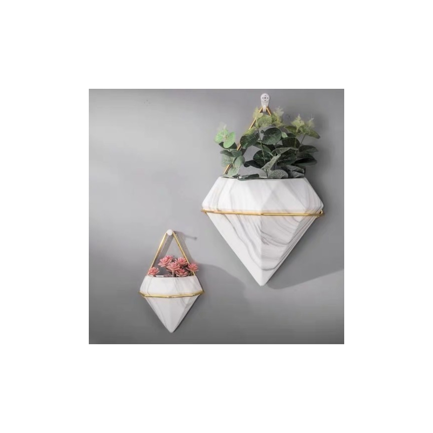 SET 2x Wand Bloempot SEMELA 23x20 cm goud