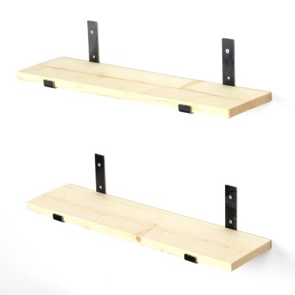 SET 2x Wandplank 16x60 cm vurenhout