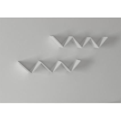 SET 2x Wandplank ZIG ZAG 25x129 cm wit