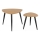 SET 2x Zijtafel NICEA diameter 40/60 cm goud eiken/zwart