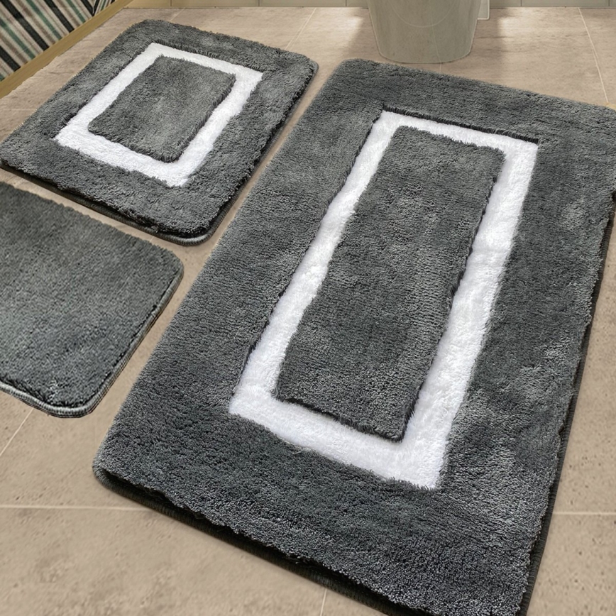 SET 3x Badkamer mat 60/60/100 cm antraciet