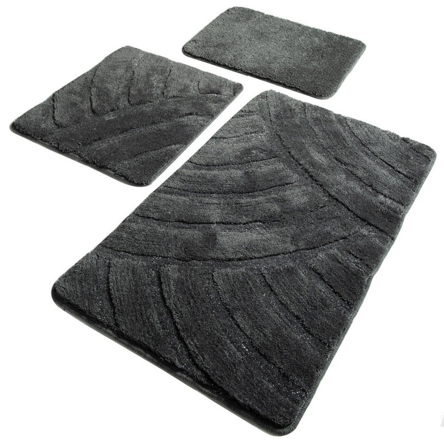 SET 3x Badmat ALYA 60/60/100 cm antraciet