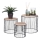 SET 3x Bloemenstandaard Ø 19/23/28 cm zwart/beige