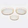 SET 3x Decoratief dienblad diameter 27/33/37 cm goud