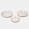 SET 3x Decoratief dienblad diameter 27/33/37 cm goud