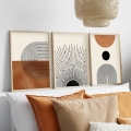 SET 3x Foto in een fotolijstje 50x70 cm beige/bruin