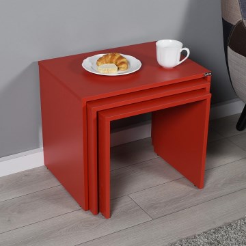 SET 3x Koffie Tafel rood