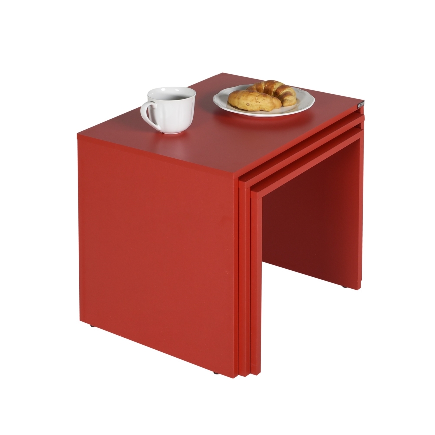 SET 3x Koffie Tafel rood