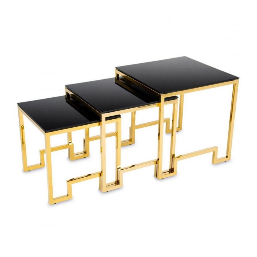 SET 3x Koffie Tafel SAMMEN goud/zwart