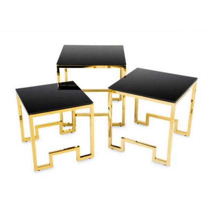 SET 3x Koffie Tafel SAMMEN goud/zwart