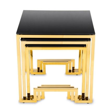 SET 3x Koffie Tafel SAMMEN goud/zwart