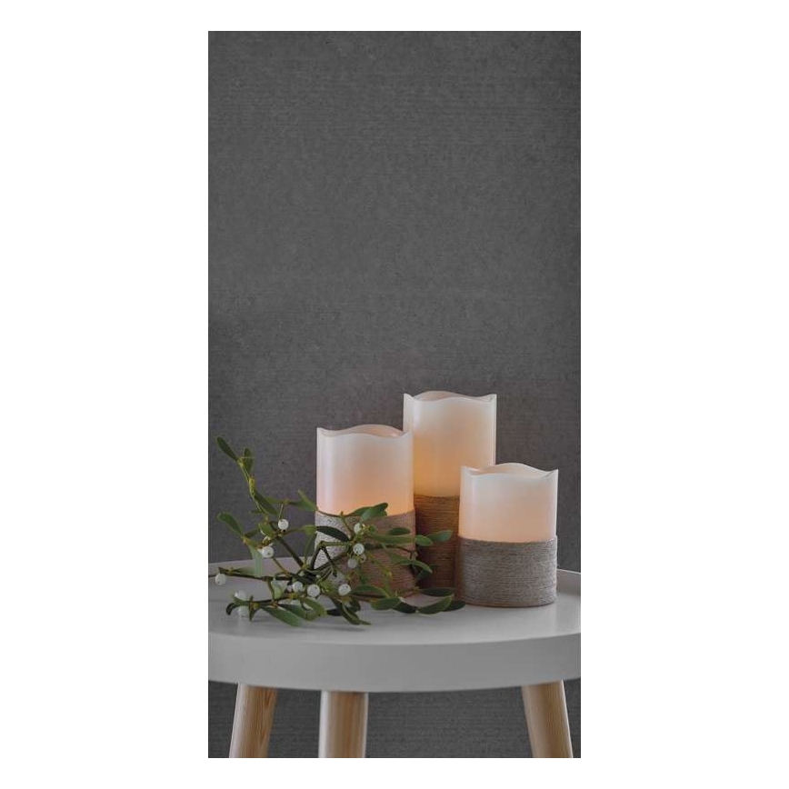 SET 3x LED Kerst Decoratie 3xLED/3x3AAA + afstandsbediening