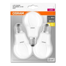 SET 3x LED Lamp BASE E27/8,5W/230V 2700K - Osram