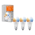 SET 3x LED Lamp dimbaar SMART + E27 / 9,5W / 230V 2.700K-6.500K Ledvance