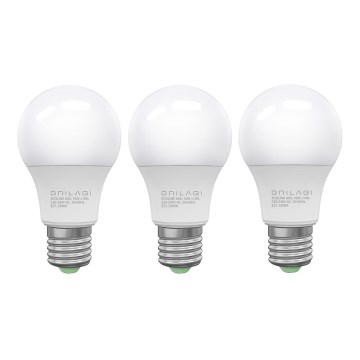 SET 3x LED Lamp ECOLINE A60 E27/10W/230V 6500K - Brilagi