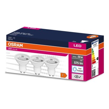 SET 3x LED Lamp PAR16 GU10/6,9W/230V 6500K - Osram