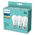SET 3x LED Lamp Philips A60 E27/13W/230V 2700K