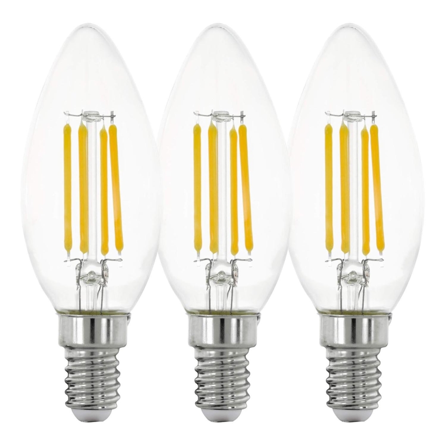 SET 3x LED Lamp VINTAGE C35 E14/4W/230V 2700K - Eglo 12811