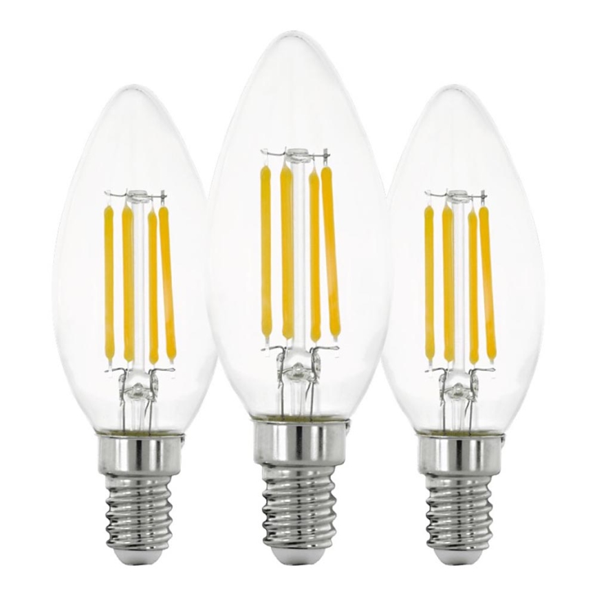 SET 3x LED Lamp VINTAGE C35 E14/7W/230V 2700K - Eglo 110304