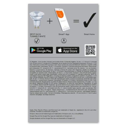 Set 3x LED lampen dimbaar en Wi-Fi SMART+ GU10 / 5W / 230V 2.700K-6.500K - Ledvance