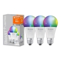 SET 3x LED RGBW Lamp dimbaar SMART + E27 / 9W / 230V 2700K-6500K - Ledvance