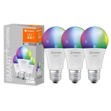 SET 3x LED RGBW Lamp dimbaar SMART + E27 / 9W / 230V 2700K-6500K - Ledvance