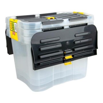 SET 3x Opbergdoos DRAGON 15 l zwart/helder