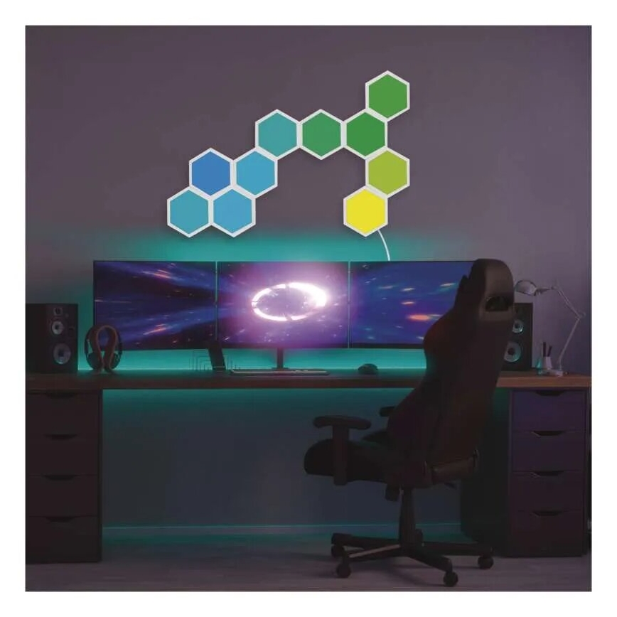 SET 3x LED RGBIC+CCT Dimbaar paneel - uitbreiding 3xLED/1,8W/230V Wi-Fi Tuya