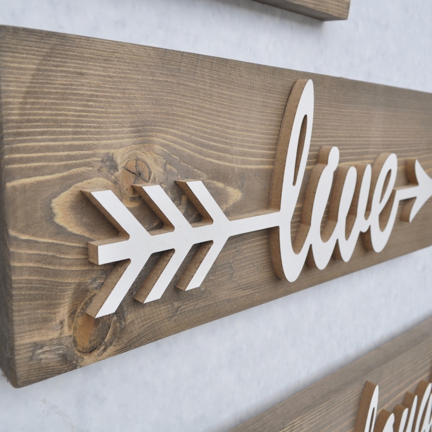 SET 3x Wand Decoratie spar