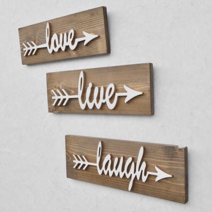 SET 3x Wand Decoratie spar